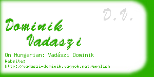 dominik vadaszi business card