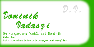 dominik vadaszi business card